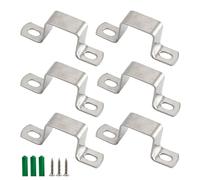 Flomore Lot de 6 supports en tube carré 304 en acier inoxydable de 40 mm x 20 mm en forme de U pour tuyau, sangle de suspension, collier de tuyau, collier de serrage