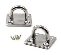 Flomore M10 Patère de Fixation au Plafond Crochet de Fixation Murale en Acier Inoxydable 304 pour balançoire de Yoga, quincaillerie pour Bateau Paquet de 2 (vis incluses)