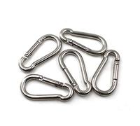 Flomore M8 Boucle Mousqueton 304 Acier Inoxydable Mousqueton Crochet Paquet de 5