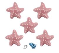 Flomore Rose Poignées et boutons de tiroir ceramique poignée de meuble porte bouton Pour la chambre des enfants Pack de 5 (vient avec des vis)