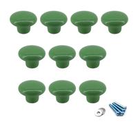 Flomore vert Poignées et boutons de tiroir ceramique poignée de meuble porte bouton Pour la chambre des enfants Pack de 10 (vient avec des vis)