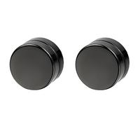 Flongo 10mm Boucles d'Oreilles Acier Inoxydable Fer Magnétique Aimanté Rond Non-Percé Punk Hip-Hop Rock Fantaisie Bijoux Cadeau Noir pour Femme Homme
