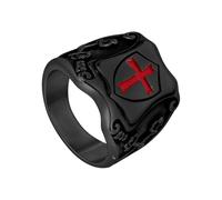 Flongo Bague Croix des Templiers Homme:Bague Nœud Celtique Vintage en Acier Inoxydable Style de Hache Combat Viking-Cadeaux Anniversaire Saint-Valentin