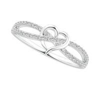 Flongo Bague Cœur Infini Femme:Bague de Promesse d'Éternité en Zirconium Style Élégant-Cadeau Saint-Valentin, Anniversaire et Fiançailles pour Elle
