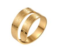 Flongo Bague Islamique avec Lettre Arabe pour Femme et Homme : Argent Réglable Acier Inoxydable Foi Coran Bague Musulman Bijoux Cadeau pour Ramadan Eid Mariage Religion, taille unique, Acier