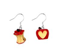 Flongo Boucles d'oreilles en argent 925 avec pendentif en mahjong, thé au lait et chope à bière - Exotique, Plastique plastique Aiguille en argent S925, Non applicable