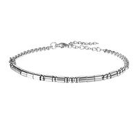 Flongo Bracelet Code Morse Je T'aime Femme/Homme : Bracelet Amour Réglable en Acier Inoxydable avec Perles - Cadeau Romantique Couple (Saint Valentin, Anniversaire, Noël)