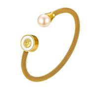 Flongo Bracelet Elégant pour Femme Fille, Bracelet Jonc à la Mode Gourmette Unique Motif Arbre de Vie Couleur Doré Bijoux Fantaisie Cadeaux Anniversaire Noël Saint-Valentin Fête des Mères