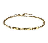 Flongo Bracelet en Morse Code pour Femme : Or Never Give Up - Bijoux de Perles Plaqué Inspiration - Réglable 19cm+5cm - Cadeau de Motivation - Message Secret - Design Unisexe, taille unique, Acier