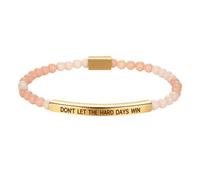 Flongo Bracelet inspirant pour femme avec gravure « Don't let the hard days win » - Bracelet élastique en perles en acier inoxydable - Bijou de motivation doré pour filles, sœurs ou amies, Acier