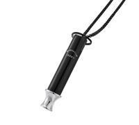 Flongo Collier Pendentif Homme Femme: Collier Acier Inoxydable Pendentif Sifflet 528Hz Love Tuner Outil de Respiration - Cadeau Anniversaire Saint Valentin