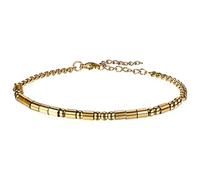 Flongo Morsecode Bracelet Or pour Femme : Never Give Up - Motivation Acier Inoxydable Plaqué Or Bracelet Perles - Réglable 19 cm + 5 cm - Cadeau Inspirant - Message Secret - Bijou Unisexe, Acier