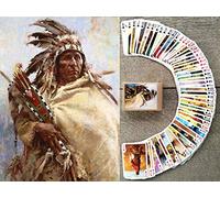 FLONZGIFT Jeu de cartes à portraits d’amérindiens (avec 54 cartes, toutes différentes) vintage