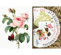 FLONZGIFT Redoute Jeu de 54 Cartes à Jouer Motif Fleurs et Roses