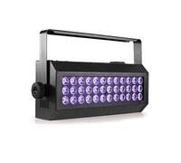 BeamZ Flood 36UV Lumière Noire LED avec 36x LED 3W, Jeu de Lumière, DMX, XLR, Contrôle du Son, Fonction Stroboscopique, Idéale pour Animer vos Soirées à Thème