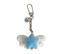 Flood Materials Star Keychain Fuzzy Angel Wing Ornement Gift Pratique Élégant Pour Les Élèves Friend Trendy Star Keychain For Girls
