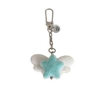 Flood Materials Star Keychain Fuzzy Angel Wing Ornement Gift Pratique Élégant Pour Les Élèves Friend Trendy Star Keychain For Girls