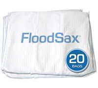 FloodSax FS20R Sandless Sandbag Barrière Anti-inondation Absorbant l'eau, 48,3 x 50,8 cm, Blanc, 20 Pack