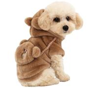 Floofelove Veste coupe-vent en polaire chaude pour chiens de petite taille - Convient pour un poids de 3,2 à 4,1 kg - Longueur du dos : 25,4 à 27,9 cm