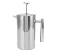 Floolinct French PressCoffee Maker, 304Stainless Steel French PressCoffee, Double Wall Insulated Coffee Press, Food Grade, Dishwasher Safe Coffee Pot, 350ml, 800ml, 1000ml Silver (1000 ml)