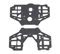 Floolinct Jeu de plaques latérales de châssis Noir en Fiber de Carbone, léger et Solide pour Voiture RC à axe Solide Losi LMT 1:8 4WD