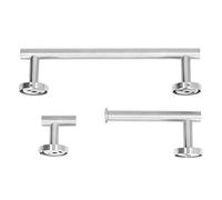 Floolinct TowelRack, Stainless Steel Hangers, Wall Storage Cabinet Hanger, Wall Mounted TowelHolder Cupboard Towel Holder, WallMounted Clothes Rack Door Towel Shelf (Ensemble Trois pièces en Argent)