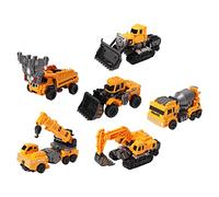 Floolinct Voiture Robot Transformable 6 en 1, Jouet de déformation, Coffret Cadeau pour garçon, véhicules d'ingénierie pour Enfants