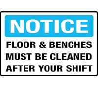 Floor & Benches Must Be Cleaned After Your Shift Panneau pour porte d'entrée, 15,2 x 20,3 cm pour maison, entreprise, maison, panneaux en aluminium pour porte de bureau, fenêtre de bureau, ne se