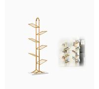 Floor Bookshelf Black Corner Bookshelf Gold 15.7x10x51in 15.7x10x63in Bookcase Decor,6 Floors 8 Floors Bookcase Metal,Stable Load-bearing Capacity,For Bedroom, Living Room Schools(Gold,130cm/51in)