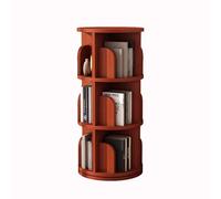 Floor Bookshelf Book Shelf For Bedroom Space Saving Bookshelf Rotating 360°bookcase For Small Spaces High-capacity,Approximately 40 Books Per Layer,Barrier And Installation Tools(Teak,3Layers)