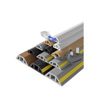 Floor Cable Cover PVC Anti-Extrusion Cord Protector Self-Adhesive Power Cable Protector Cable Cover Hider Covers Wire Organizer(White D40)