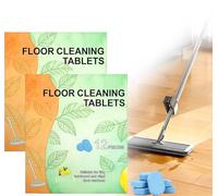 Floor Cleaning Solution Tablet,Hard Floor Cleaner Tablets,Floor Cleaning Tablets,Dissolvable Cleaning Solution for Tile,Wood Floors,Fresh Lemon Fragrance (2 Box)