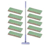 Floor Duster Mop - Wet Dry No Wash Long Handle Flat, Small Dust Mop, Click Cloth Change for Kitchen Bedroom Living Room Toilet Countertop Desktop Wall Window Glass Corner Home Apartment Clean