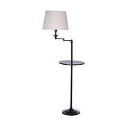 Floor Lamp 110V Modern LED Floor Lamp 63" Tall Metal Table Lamp Stand Reading Lighting Fabric Shade Art Decor Bedroom Study Floor Light Room Decoration