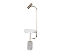 Floor Lamp Lampadaire en marbre avec table rainurée Salon moderne Lampe de lecture debout réglable avec télécommande Table basse de chevet Grande lumière vive pour chambre à coucher Bureau Étudier