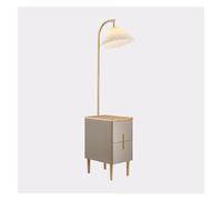 Floor Lamps- Side Table with Lamp Combo with LED Bulb, Bedside Reading Lamp, Modern End Table with Floor Lamp for Bedroom, Living Room, Office Standing Light(Gris)