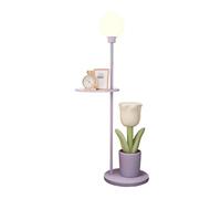 Floor Lamps- Table & Lamp Combo, Bedside Reading Lamp, Modern End Table with Floor Lamp for Living Room, Den, Office, Bedroom Standing Light(Purple)