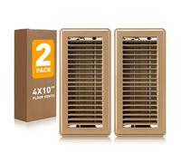 Floor Register Lot de 2 grilles d'aération en maille avec filtres d'aération réglables pour mur, plafond, maison et bureau Marron 10,2 x 25,4 cm