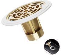 Floor Siphon, Anti-Odour Valve Thickened Brass,Anti-Odour Floor Siphon,with Rubber Ring,Prevent Odours,Suitable for Floor Drainage Holes with a Diameter of 27 to 55 mm