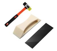 Floor Tapping Block Installation Tool Kit with Double Head Rubber Mallet Anti-Slip Pad for Wood Flooring Installation