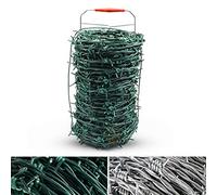 Floordirekt | 50 m fil de fer barbelé galvanisé, 1,7 mm pour clôture de protection contre la faune sauvage, clôture forestière, grillage noué (plastique vert)