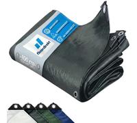 Floordirekt Bâche 240 g/m², imperméable, 8 x 10 m, anthracite, bâche multi-usages, pour protection contre les intempéries, idéale pour le jardin, résistante aux UV, revêtue des deux côtés, imperméable