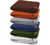 Floordirekt Bâche de Protection en Tissu imperméable avec œillets Marron, 2x3 m (140 g/m²)