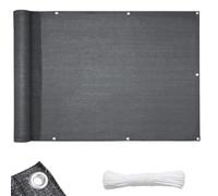 Floordirekt Brise-vue pour balcon sans perçage - Protection balcon 90x500 cm - Couverture balcon robuste et résistante aux intempéries - Inclus cordon de fixation, brise-vue pour balcon (Gris)