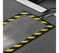 Floordirekt Cache-câbles, protection contre les trébuchements avec bordure d'avertissement accrocheuse, tapis de sécurité pour bureau et entrepôt, dos en latex antidérapant, tapis de sol, protection