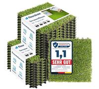 Floordirekt | Dalles de Gazon Carrelage, Pelouse à clics, résistant aux intempéries avec Fonction de Drainage - Ideal Revêtement de Sol pour Balcon & terrasse | 2m² | 30x30cm, Vert