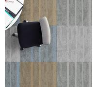 FLOORDIREKT Dalles de moquette | 1 pièce 50 x 50 cm | Carreaux, moquette robuste, avec dos en vinyle antidérapant (Zurich beige)
