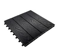 Floordirekt Dalles de terrasse WPC 30 x 30 cm, 1 m² = 11 dalles de terrasse à clipser, aspect bois, revêtement de sol pour balcon et terrasse, résistant aux intempéries, avec fonction de drainage