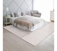Floordirekt Dynasty Tour de lit en velours - Descente de lit - Ensemble de 3 pièces en 3 tailles (l : 80 cm | L : 1 x 300 cm + 2 x 150 cm, crème)