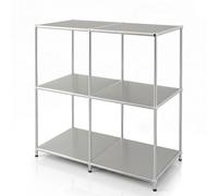 Floordirekt Étagère, Étagère en métal, Buffet - Gris, Chrome, 80Hx80Lx40P cm - Système modulaire à emboîtement dans un design moderne, Étagère en métal pour salon, bureau, couloir - Étagère cube